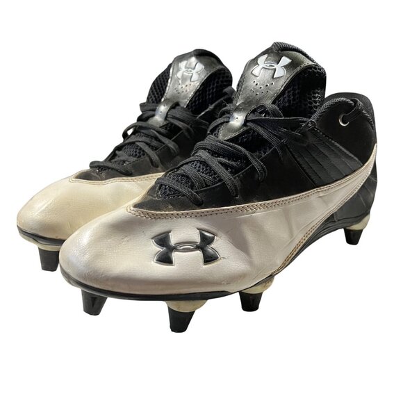 Under Armour Men's Soccer Cleats Size 9.5 Black & White Synthetic - Picture 1 of 7